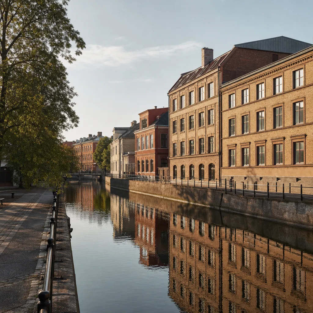Perrong i Malmö i morgonljus med pendlare och moderna tåg